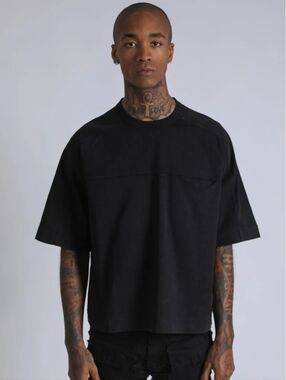 Supply Cropped Heavy T Charcoal Oversized Boxy T-shirt